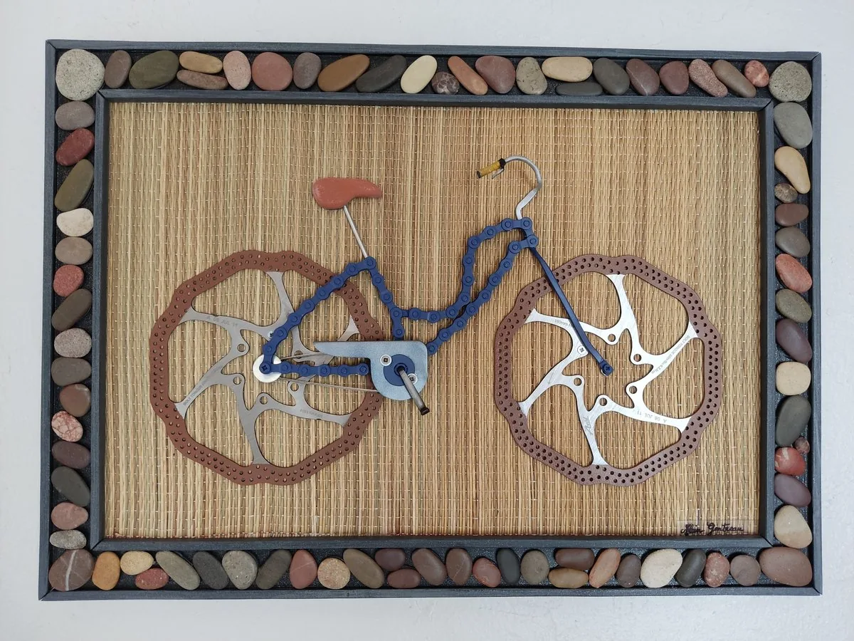 Beach Cruiser — art déco vélo galets et disques de frein, création Alain Gentreau